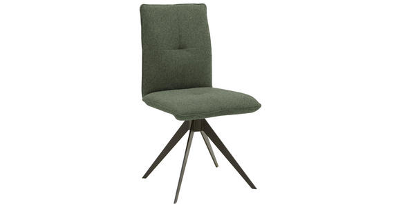 STUHL , Lederauswahl, Stoffauswahl, Typenauswahl, Gestellauswahl , Flachgewebe  - Waldgrün/Schwarz, Design, Textil/Metall (46/91/62cm) - Dieter Knoll