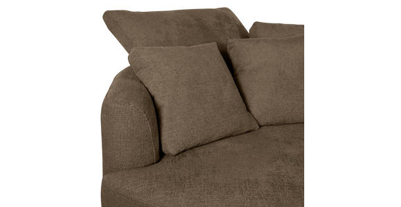 ECKSOFA Braun Chenille  - Schwarz/Braun, KONVENTIONELL, Textil/Metall (140/275cm) - Carryhome