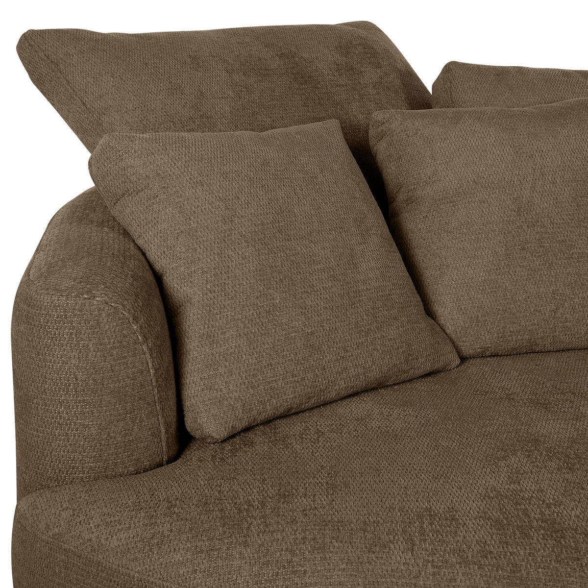 ECKSOFA in Chenille Braun  - Schwarz/Braun, Konventionell, Textil/Metall (140/275cm) - Carryhome