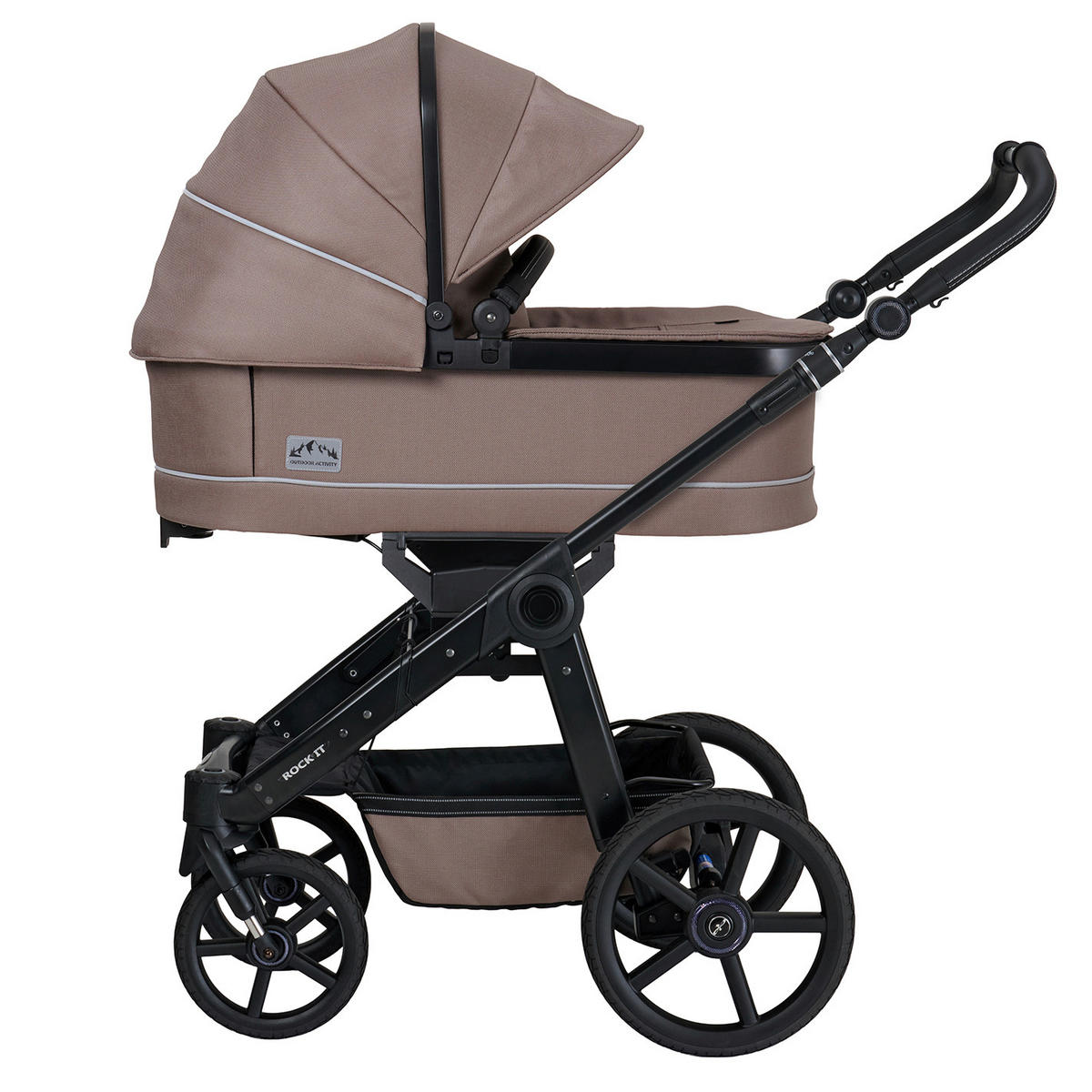 KINDERWAGENSET ROCK IT Outdoor  - Schwarz/Cappuccino, Basics, Textil/Metall (102/58/120cm) - Hartan