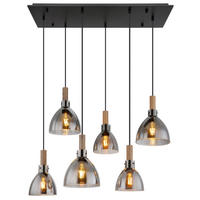 LAMPĂ SUSPENDATĂ 80/30/120 cm  - negru, Design, sticlă/metal (80/30/120cm) - Globo