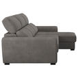 ECKSOFA in Mikrofaser Graubraun  - Graubraun/Schwarz, KONVENTIONELL, Kunststoff/Textil (285/177cm) - Carryhome
