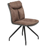 STUHL in Eisen Lederlook, Mikrofaser Metall, Textil - Schwarz/Braun, Design, Textil/Metall (46,5/88,5/67cm) - Hom`in