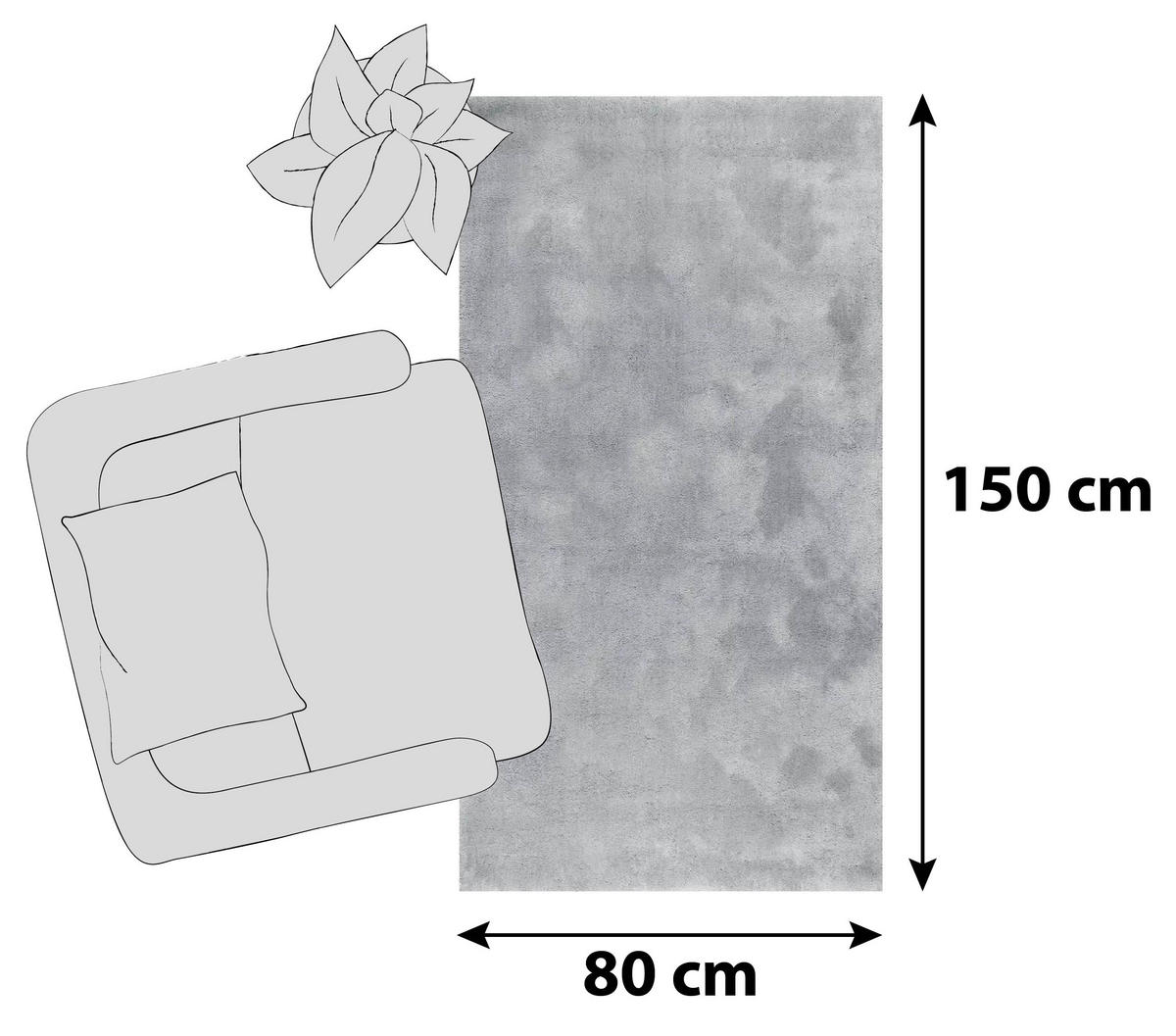 HOCHFLORTEPPICH 80/150 cm Relaxx Hellgrau  - Hellgrau, Basics, Textil (80/150cm) - Esprit