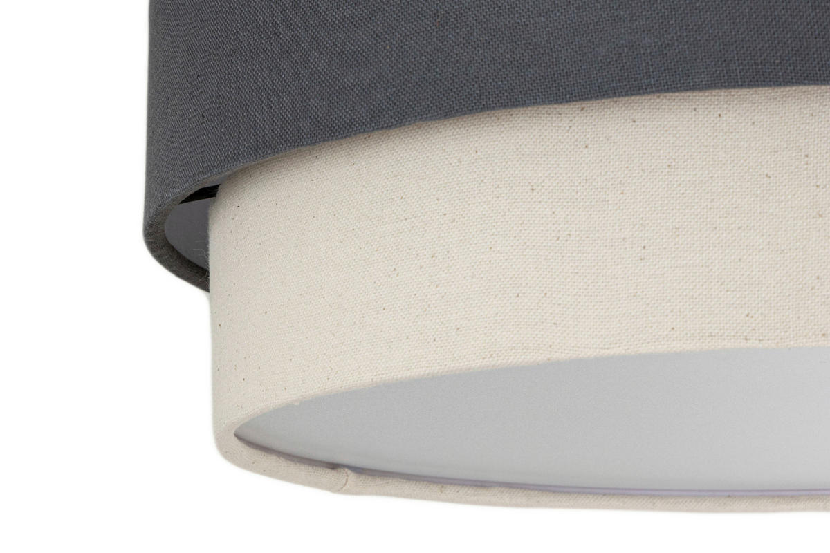 DECKENLEUCHTE  37/13 cm    - Weiss/Anthrazit, Design, Kunststoff/Textil (37/13cm) - Novel