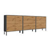 SIDEBOARD Mailand Set 5 + MF  in 237/86/33 cm  - Anthrazit/Eiche Artisan, MODERN, Holzwerkstoff/Metall (237/86/33cm) - MID.YOU