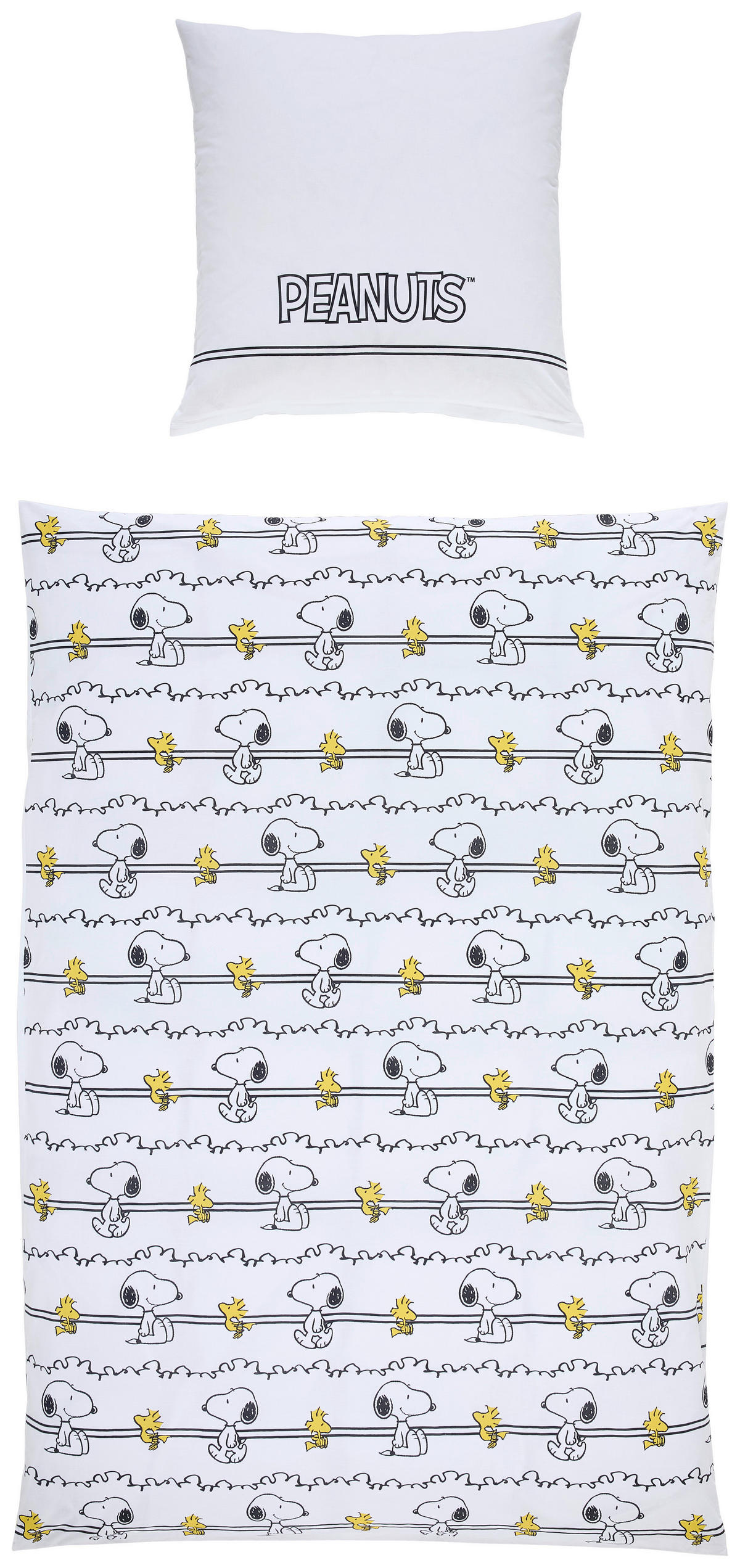 JUGENDBETTWÄSCHE Snoopy Renforcé 135/200 cm  - Gelb/Schwarz, Design, Textil (135/200cm) - Herding