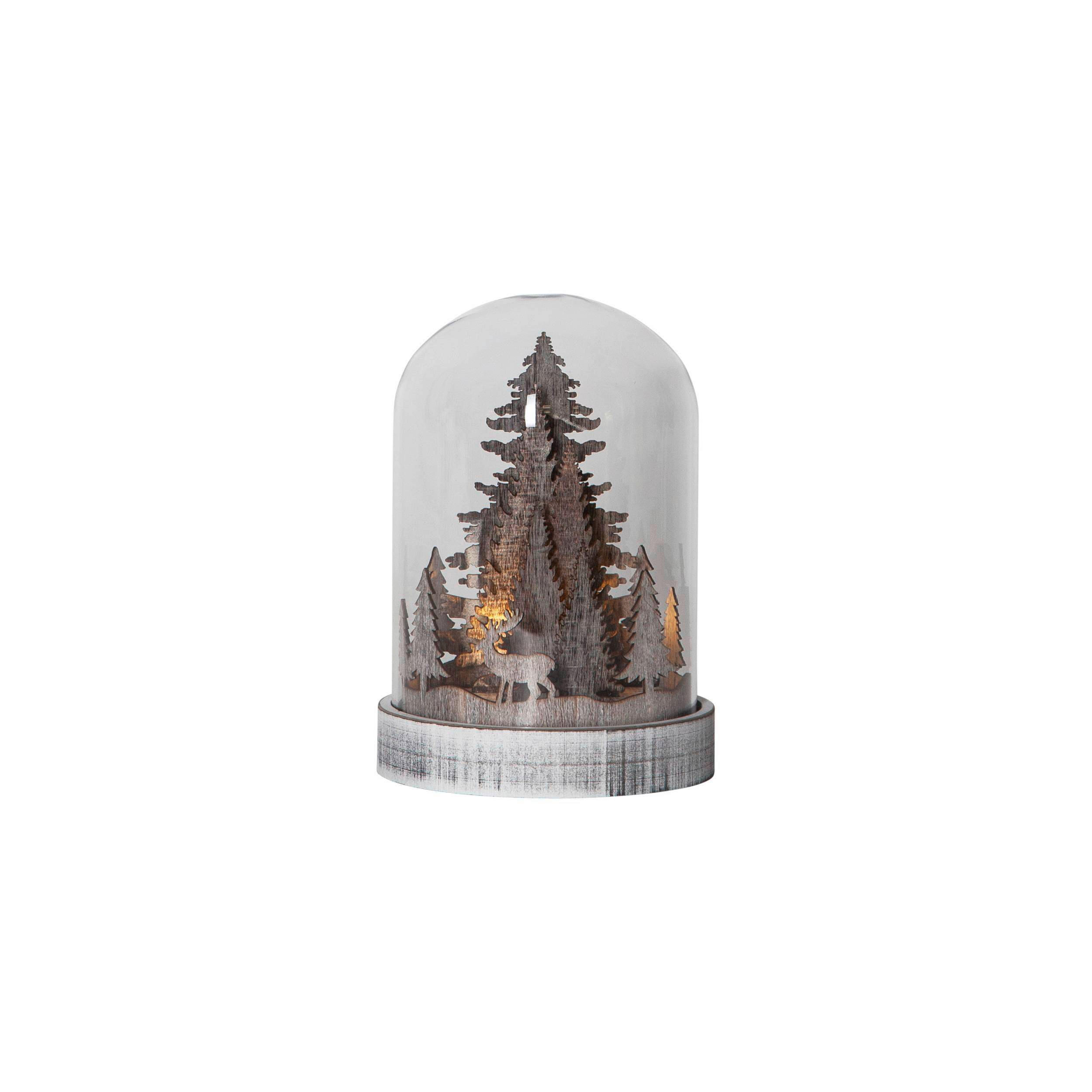 LED-DEKOLEUCHTE     - Klar/Braun, Basics, Glas/Holz (12,5cm) - Eglo