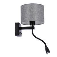 WANDLEUCHTE 22/18/44 cm  - Schwarz, Basics, Metall (22/18/44cm)