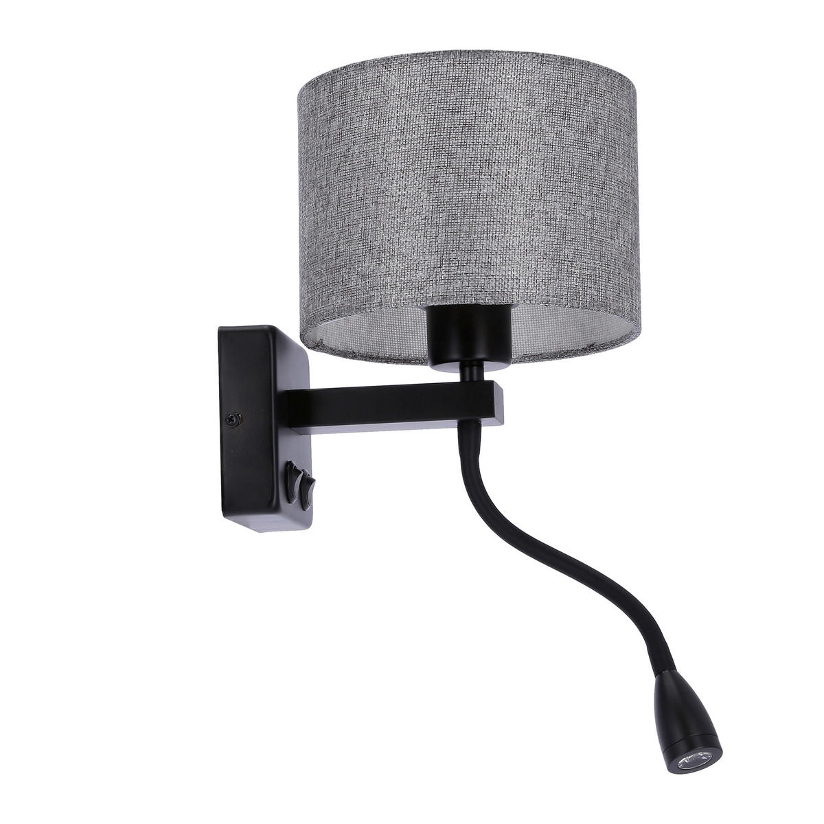 WANDLEUCHTE 22/18/44 cm  - Schwarz, Basics, Metall (22/18/44cm)