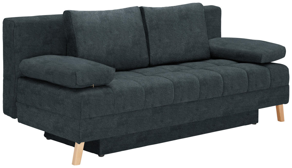 SCHLAFSOFA  in Webstoff Anthrazit  - Anthrazit/Naturfarben, KONVENTIONELL, Holz/Textil (195/90/90cm) - Cantus