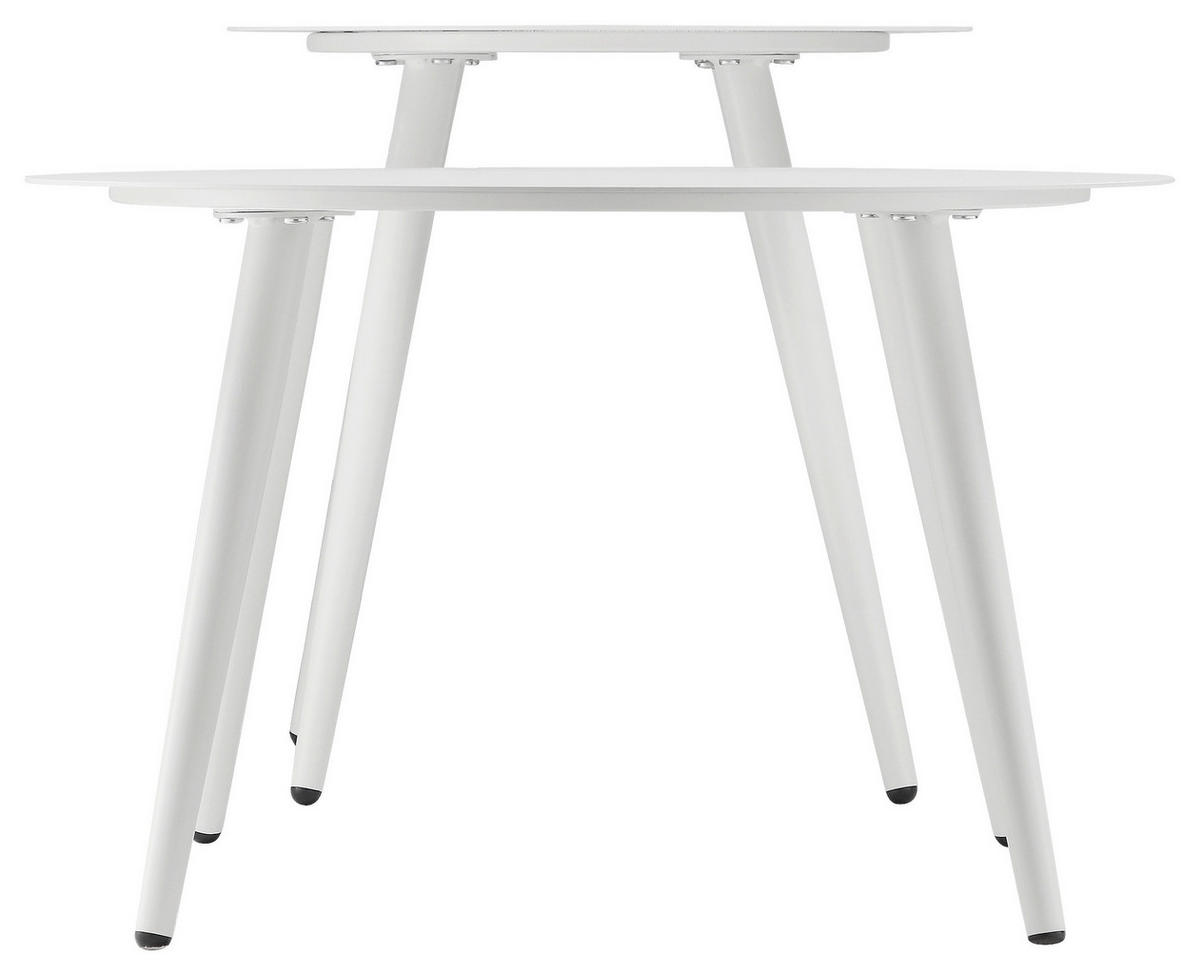 COUCHTISCHSET in Metall 45-60/45-60/38-45,5 cm  - Weiss, Design, Metall (45-60/45-60/38-45,5cm) - Carryhome