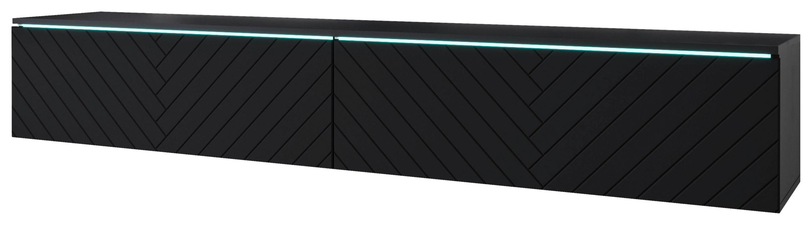 LOWBOARD  in 180/30/33 cm  - Schwarz/Grau, Basics, Holzwerkstoff/Kunststoff (180/30/33cm) - P & B