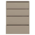 KOMMODE , 75/99/35 cm, 4 Schublade(n)  - Taupe/Silberfarben, Trend, Holzwerkstoff/Kunststoff (75/99/35cm) - Carryhome
