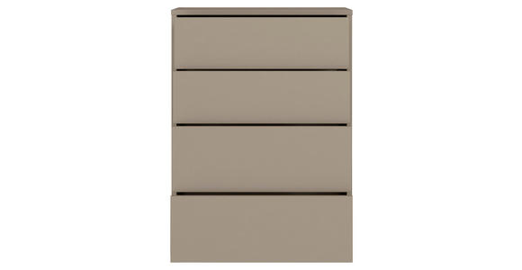 KOMMODE , 75/99/35 cm, 4 Schublade(n)  - Taupe/Silberfarben, Trend, Holzwerkstoff/Kunststoff (75/99/35cm) - Carryhome