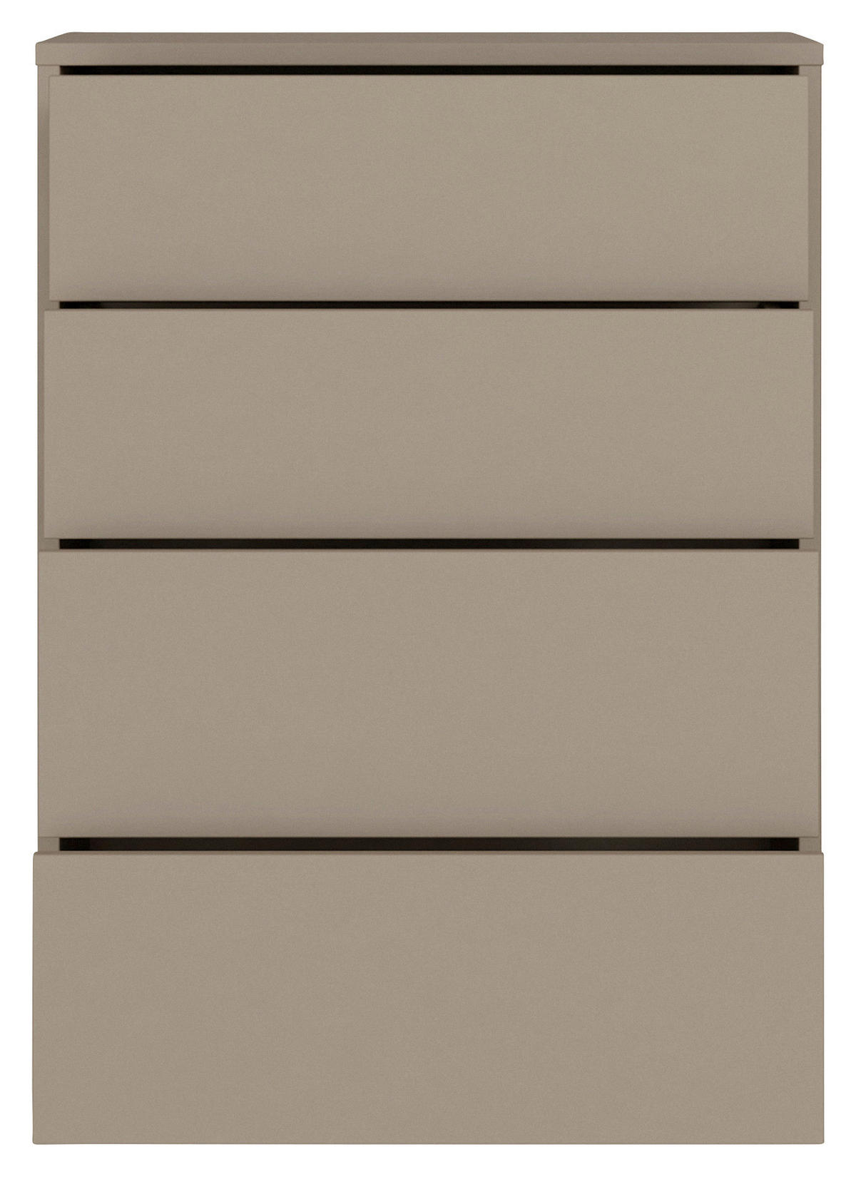 KOMMODE , 75/99/35 cm, 4 Schublade(n)  - Taupe/Silberfarben, Trend, Holzwerkstoff/Kunststoff (75/99/35cm) - Carryhome