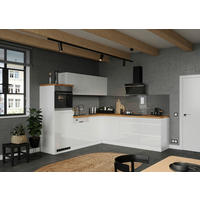 Eckküche Monza mit Geräten 240/240 cm  in Weiss, Eiche Wotan, Weiss Hochglanz  - Weiss Hochglanz/Weiss, Lifestyle, Holzwerkstoff (240/240cm) - Held