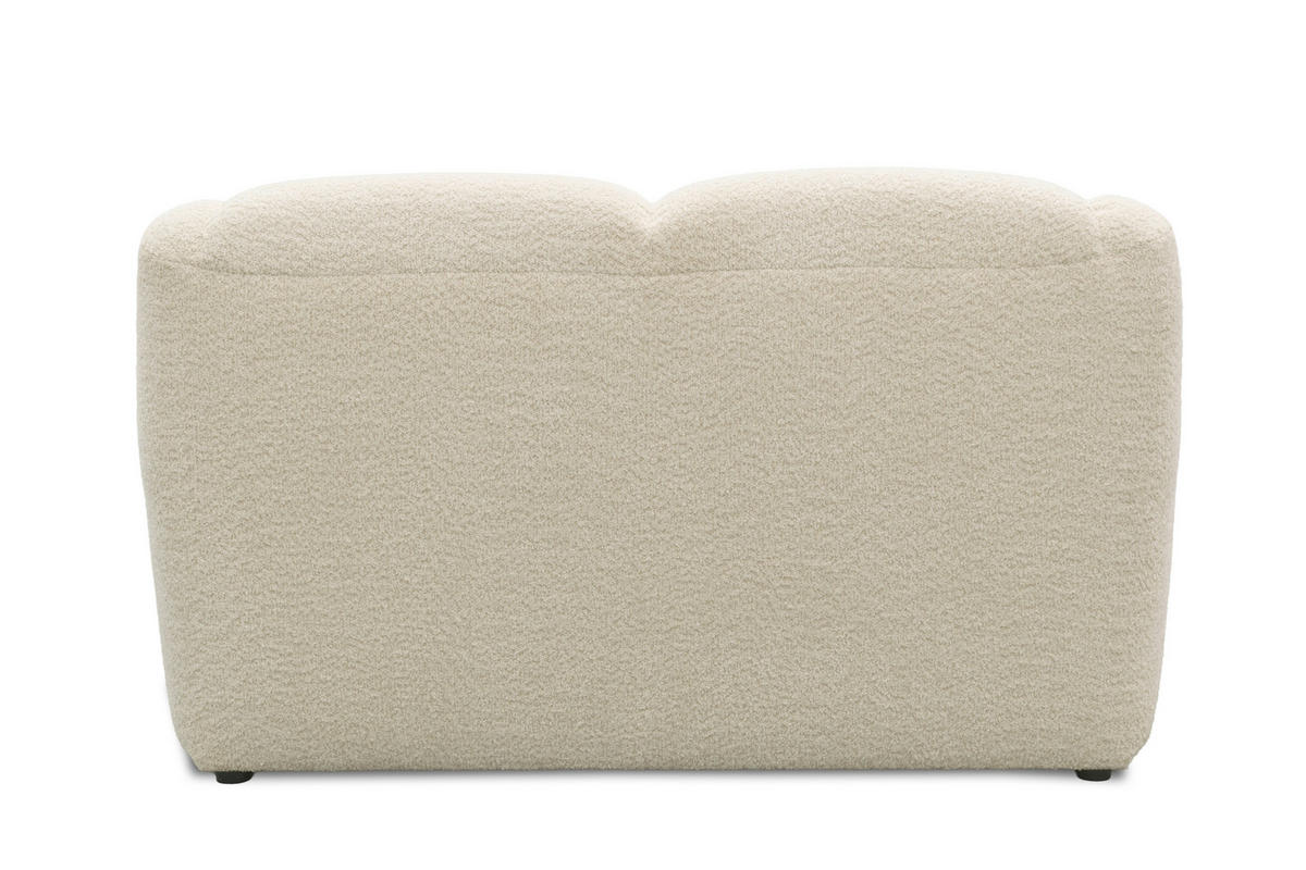 2-SITZER-SOFA 100 034 Chenille Creme  - Creme/Schwarz, MODERN, Kunststoff/Textil (147/82/93cm) - Livetastic