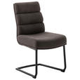 SCHWINGSTUHL  in Stahl Webstoff  - Schwarz/Cappuccino, Design, Textil/Metall (47/90/64cm) - Dieter Knoll