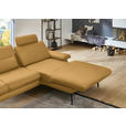 ECKSOFA in Echtleder Gelb  310/180 cm  - Gelb/Schwarz, Design, Leder/Metall (310/180cm) - Dieter Knoll