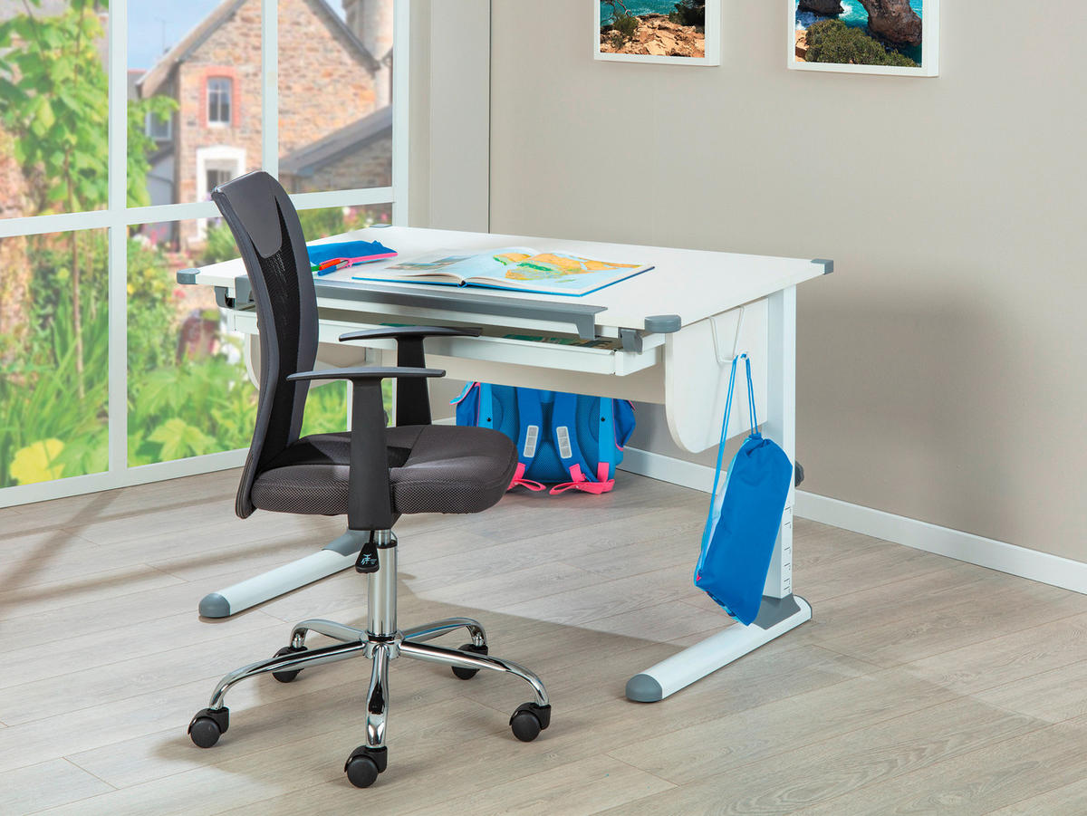 JUGENDSCHREIBTISCH 110/68/55 cm  in Weiss  - Weiss, Modern, Holzwerkstoff/Metall (110/68/55cm) - MID.YOU