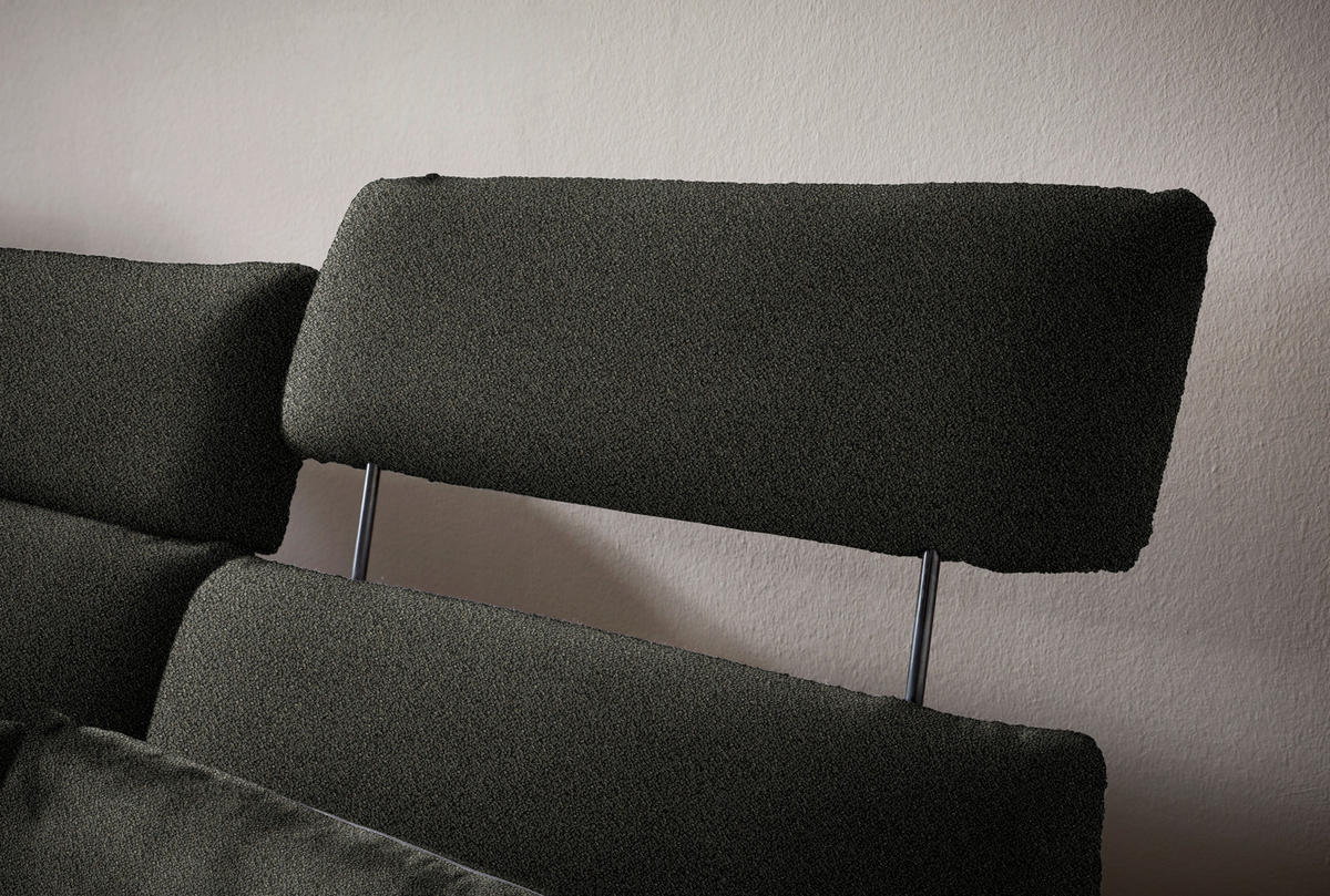 ECKSOFA in Flachgewebe Schwarz  - Schwarz, Design, Textil/Metall (152/259cm) - Dieter Knoll