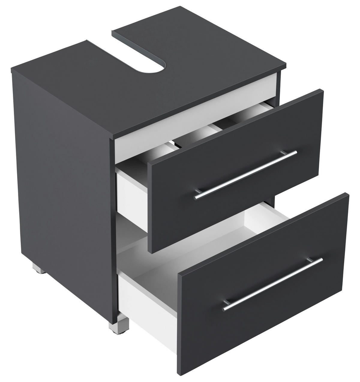WASCHBECKENUNTERSCHRANK 55/63/41,6 cm  - Silberfarben/Graphitfarben, MODERN, Holzwerkstoff/Metall (55/63/41,6cm) - MID.YOU