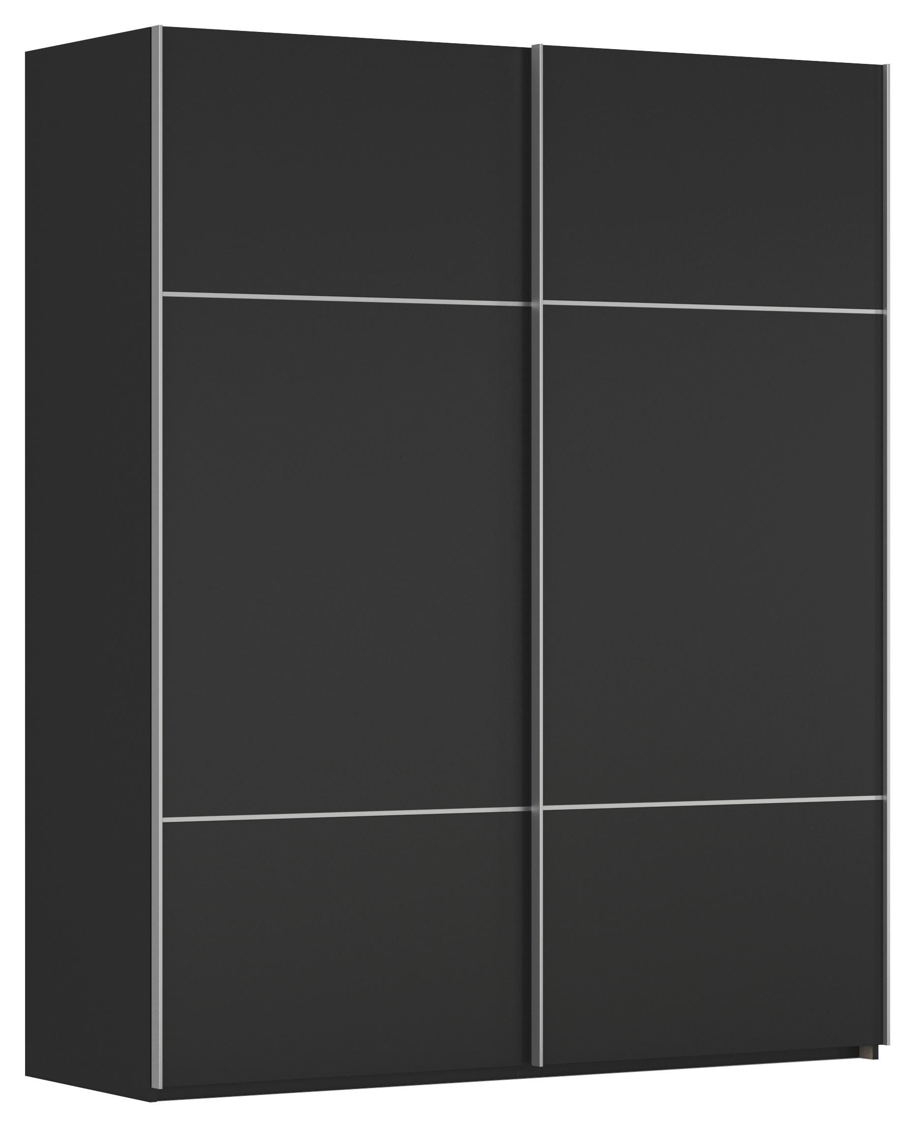 SCHWEBETÜRENSCHRANK in Schwarz  - Alufarben/Schwarz, Konventionell, Holzwerkstoff/Metall (162/223/68cm) - Novel