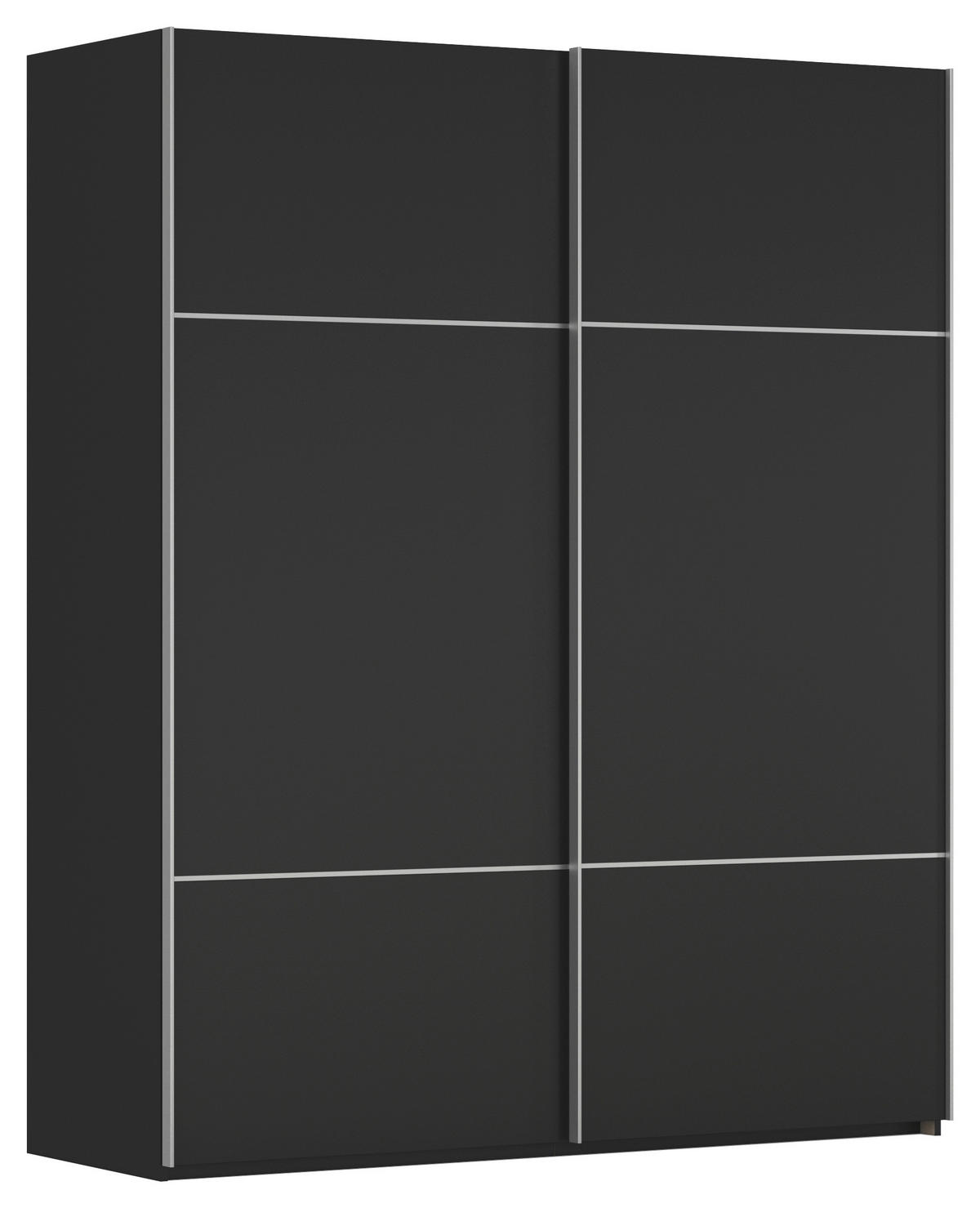 SCHWEBETÜRENSCHRANK in Schwarz  - Alufarben/Schwarz, Konventionell, Holzwerkstoff/Metall (162/223/68cm) - Novel