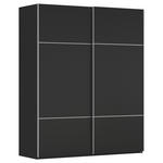 SCHWEBETÜRENSCHRANK 162/223/68 cm 2-türig Schwarz  - Alufarben/Schwarz, KONVENTIONELL, Holzwerkstoff/Metall (162/223/68cm) - Novel