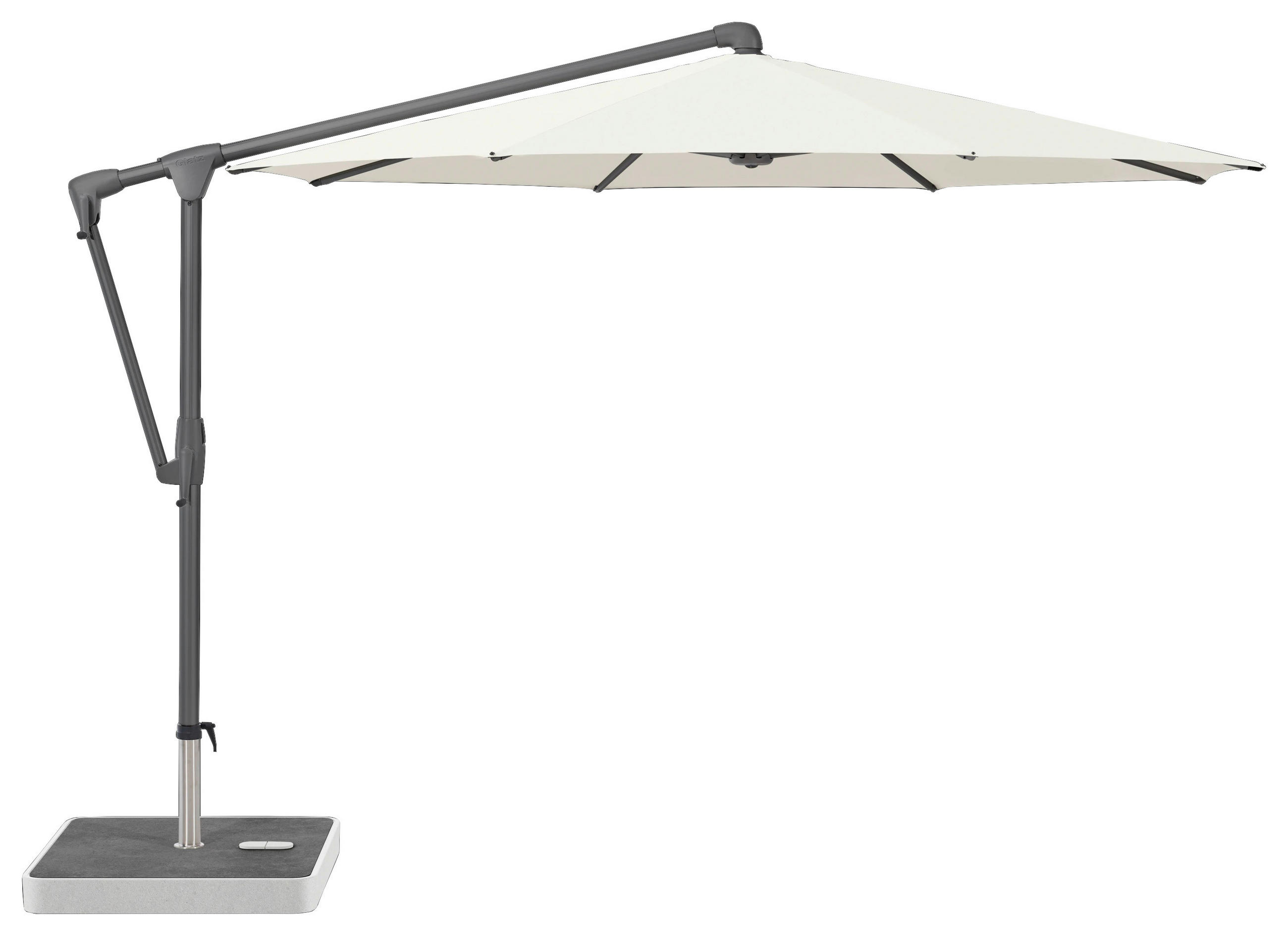 AMPELSCHIRM 300 cm Weiß  - Anthrazit/Weiß, Design, Textil/Metall (300/300cm) - Glatz