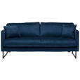 2,5-SITZER  in Samt Dunkelblau  - Schwarz/Dunkelblau, Design, Textil/Metall (180/78/84cm) - Carryhome