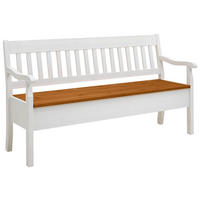 SITZBANK 169/93/58 cm Bernsteinfarben, Weiß Kiefer massiv  - Bernsteinfarben/Weiß, ROMANTIK / LANDHAUS, Holz (169/93/58cm) - Boxxx