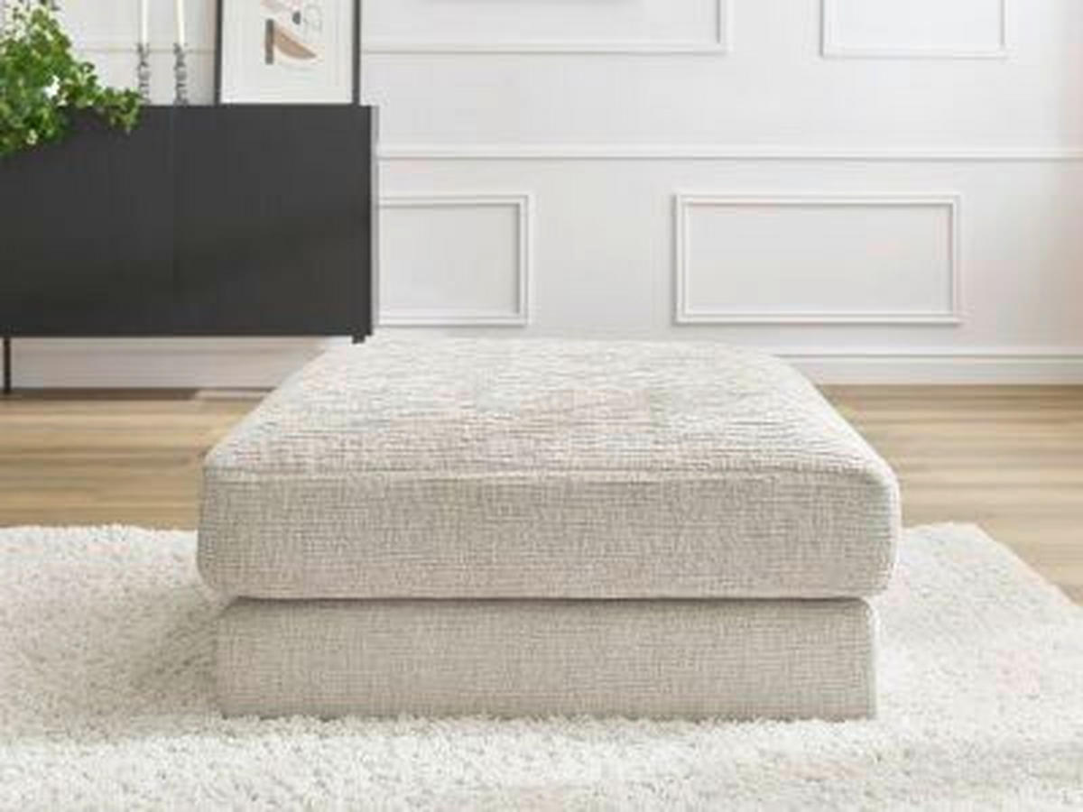 HOCKER LEONARD Struktur Beige  - Beige/Schwarz, MODERN, Kunststoff/Textil (86/43/86cm)