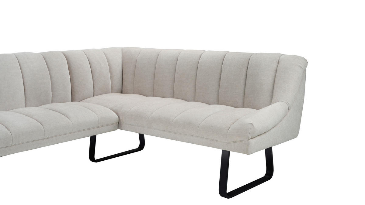 ECKBANK  in Hellgrau  - Hellgrau/Schwarz, MODERN, Textil/Metall (174/230/82/69cm) - Livetastic