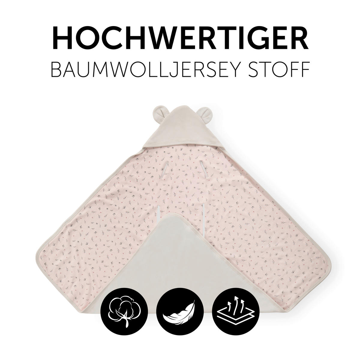 EINSCHLAGDECKE hauck  80/80 cm  - Hellrosa/Beige, Trend, Textil (80/80cm) - Hauck