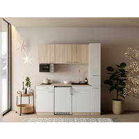 KUHINJSKI BLOK - barve hrasta/bela, Design, umetna masa/leseni material (180cm) - Respekta