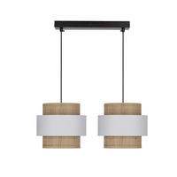PENDELLEUCHTE Rattan 50/20/100 cm   - Creme/Schwarz, Natur, Kunststoff/Metall (50/20/100cm)