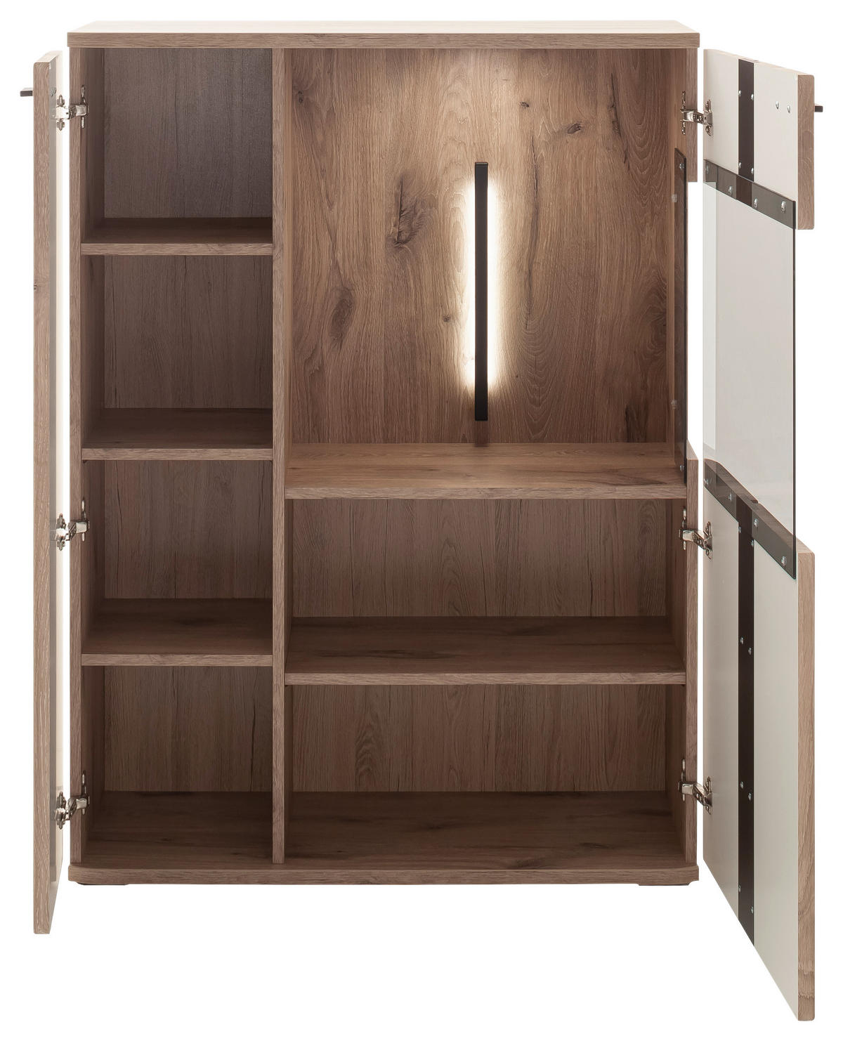 HIGHBOARD Eichefarben, Anthrazit  90/121/38 cm  - Eichefarben/Anthrazit, Konventionell, Holzwerkstoff/Metall (90/121/38cm) - Cantus