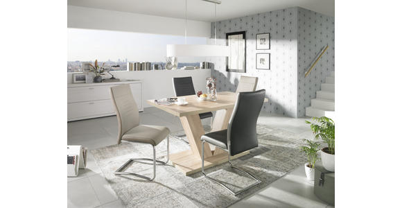 SCHWINGSTUHL in Lederlook - Chromfarben/Dunkelbraun, Design, Textil/Metall (43/98/60cm) - Carryhome