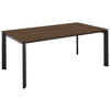 ESSTISCH in Metall, Holzwerkstoff 200-300/95/76 cm  - Nussbaumfarben/Schwarz, Basics, Holzwerkstoff/Metall (200-300/95/76cm) - Celina Home