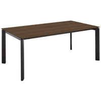 ESSTISCH Nussbaumfarben, Schwarz rechteckig  ausziehbar  - Nussbaumfarben/Schwarz, Basics, Holzwerkstoff/Metall (200-300/95/76cm) - Celina Home