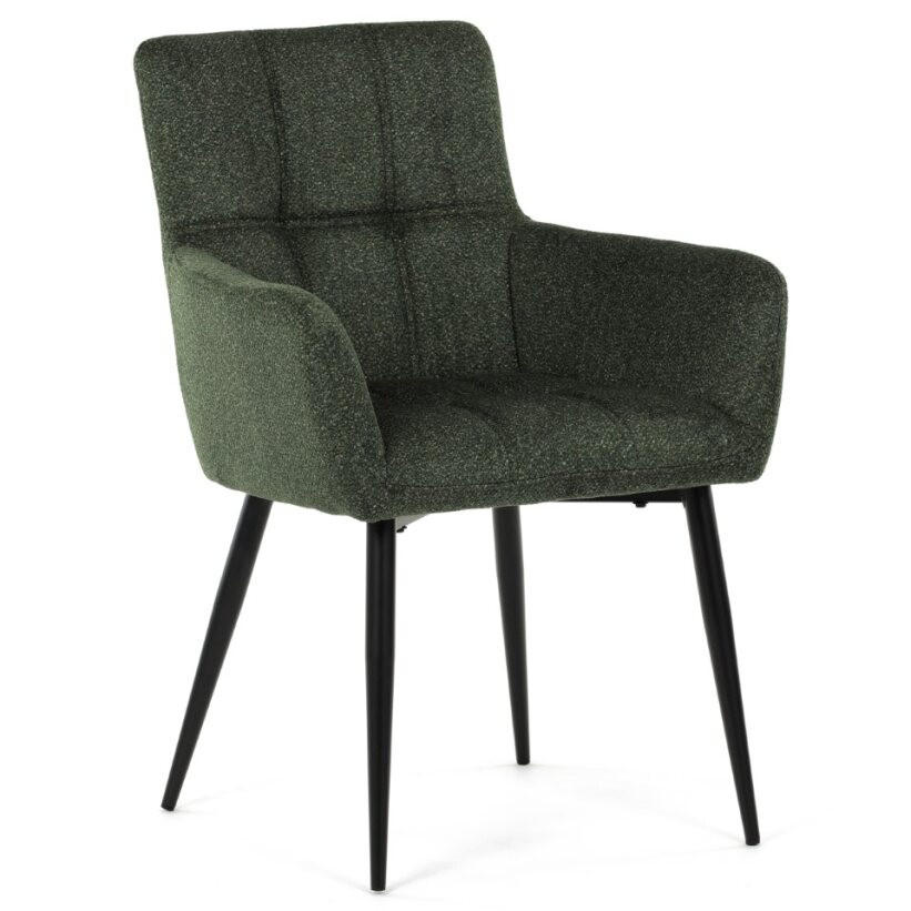 STOLIČKA, 60/86/62 cm - čierna/tmavozelená, Modern, kov/textil (60/86/62cm) - Carryhome