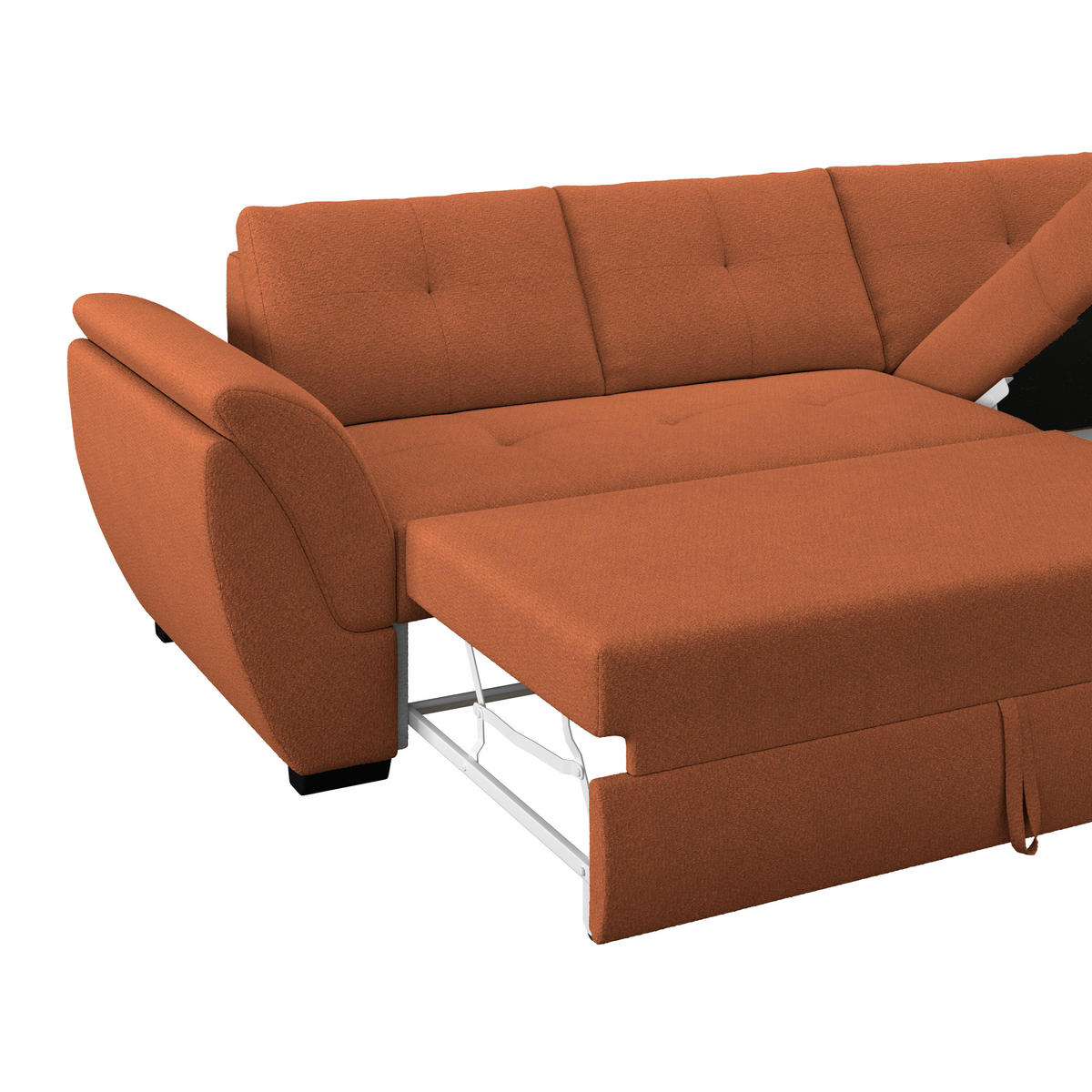 ECKSOFA Terracotta  - Terracotta/Schwarz, Konventionell, Textil (278/187cm) - MID.YOU