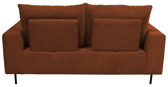 BIGSOFA  in Cord Kupferfarben  - Schwarz/Kupferfarben, KONVENTIONELL, Textil/Metall (246/100/116cm) - Carryhome