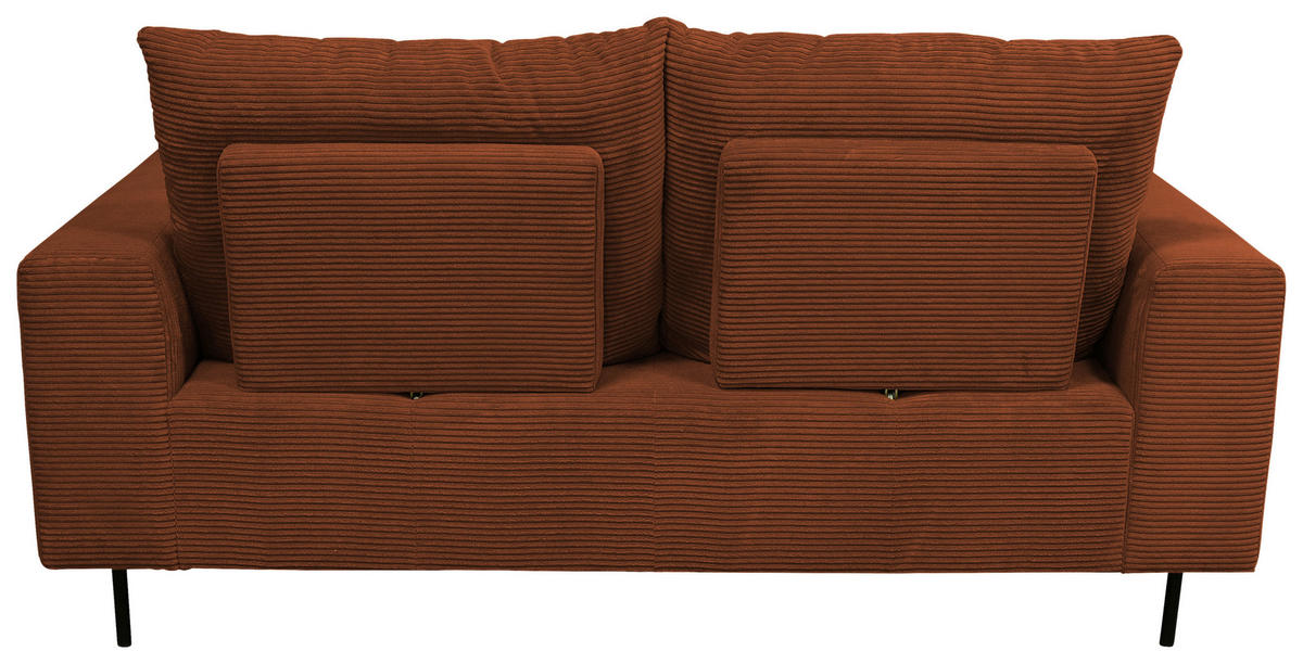 BIGSOFA Cord Kupferfarben  - Schwarz/Kupferfarben, KONVENTIONELL, Textil/Metall (246/100/116cm) - Carryhome