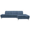 ECKSOFA Blau Flachgewebe  - Blau/Schwarz, Design, Textil/Metall (315/200cm) - Chilliano