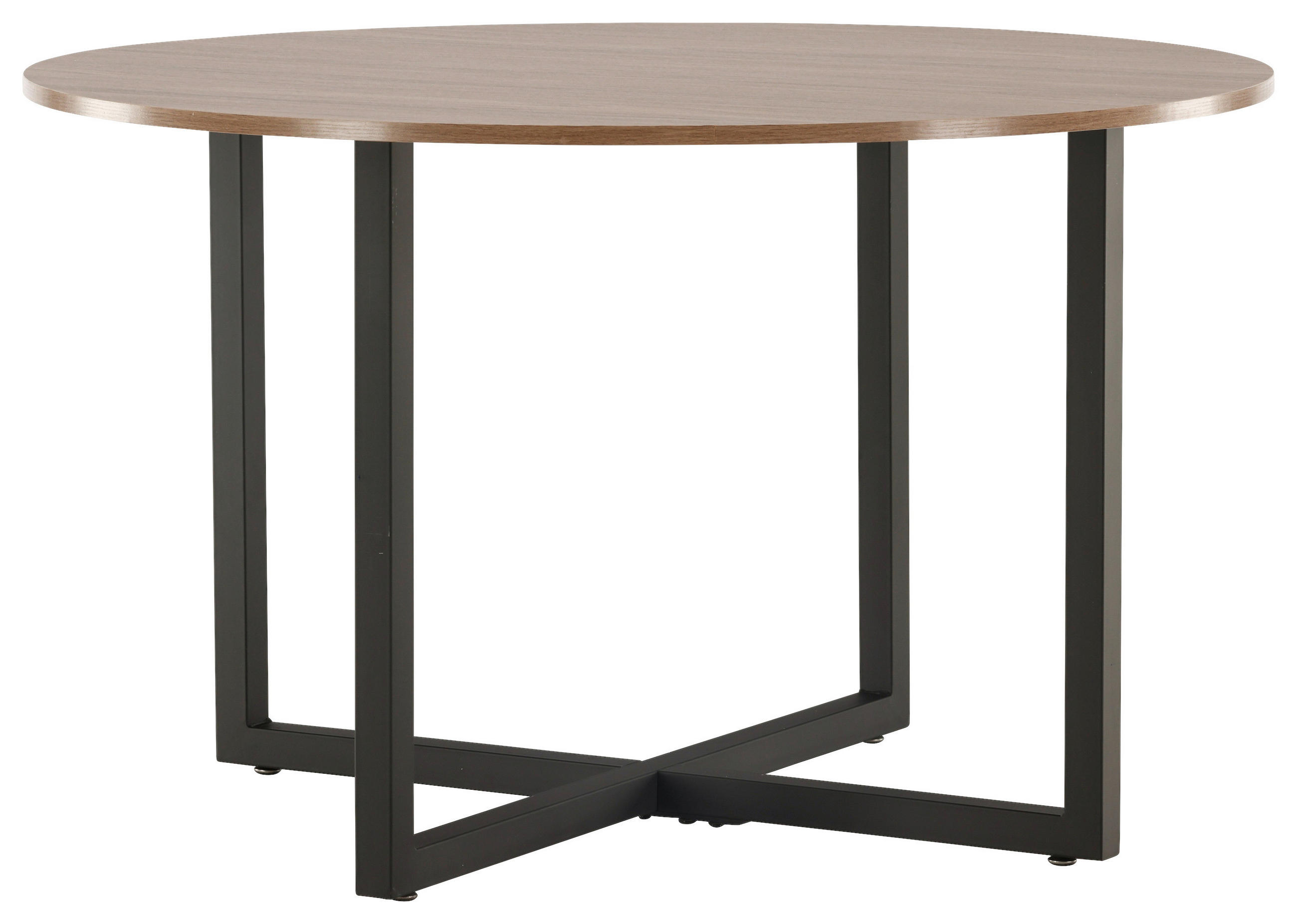 MATBORD i metall, trämaterial 120/120/75 cm   - valnötsfärgad/svart, Design, metall/trämaterial (120/120/75cm) - Livetastic