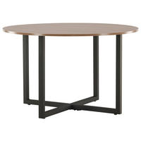 ESSTISCH in Metall, Holzwerkstoff 120/120/75 cm  - Walnussfarben/Schwarz, Design, Holzwerkstoff/Metall (120/120/75cm) - Livetastic