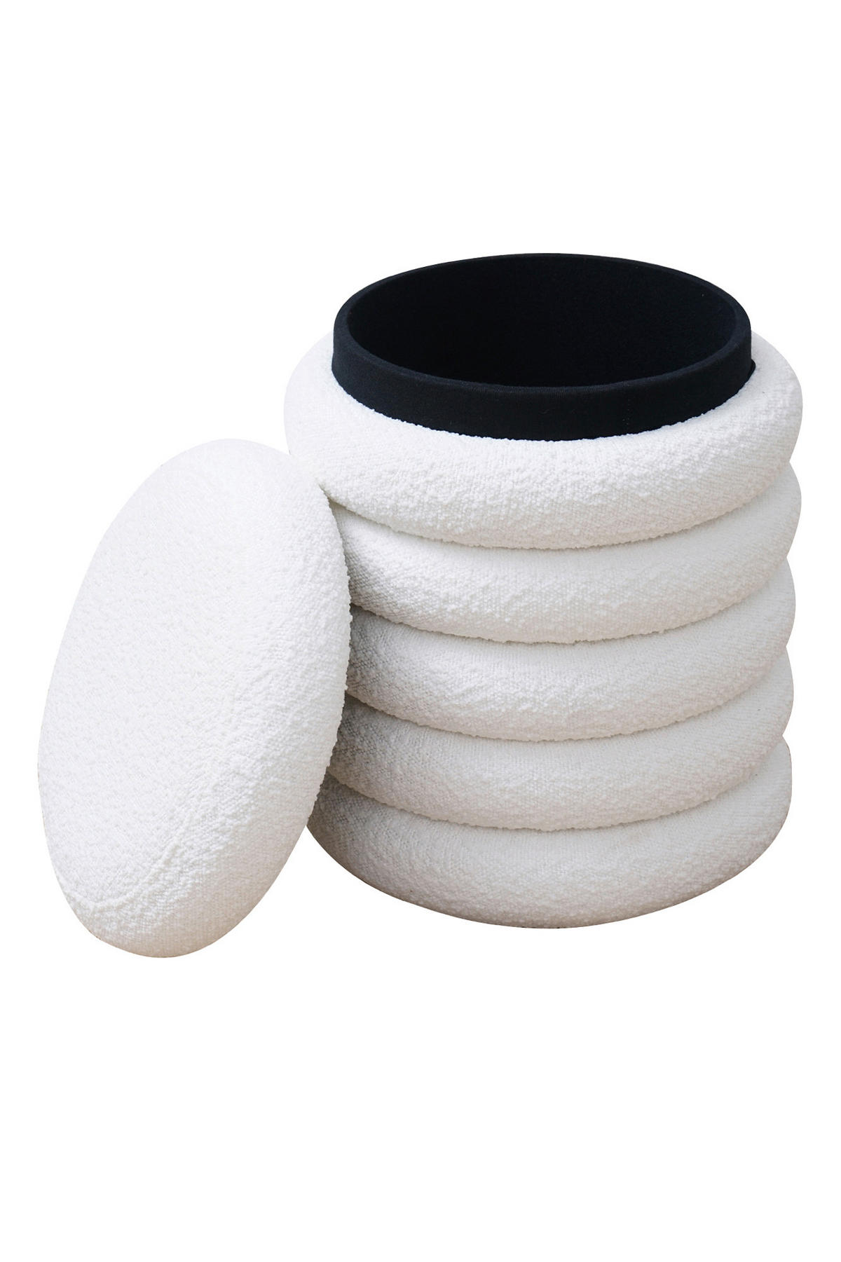 HOCKER in Textil Weiß  - Weiß, MODERN, Textil (38/45/38cm) - Livetastic